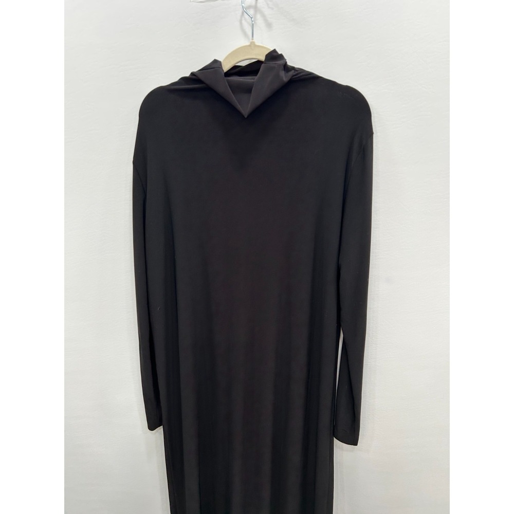 Norma Kamali Dress Womens L Black Long Capsule Maxi Stretch Minimalist Basic - Picture 3 of 8